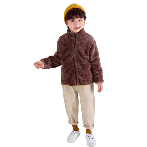Flannel Coat with Velvet Padding